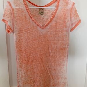 Well Worn Women's Orange Tie-Dye V-Neck Tee